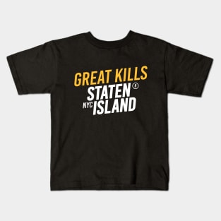 Great Kills - Staten Island, New York City - Modern Cursive Minimal Design Kids T-Shirt